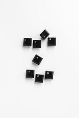 keys of keyboard with text "it`s 4 (for) you"