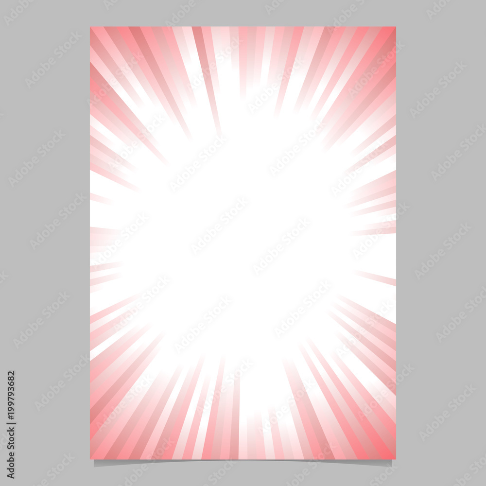 Poster abstract ray burst cover background template - gradient vector brochure background graphic from red 