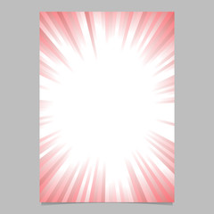 Abstract ray burst cover background template - gradient vector brochure background graphic from red radial stripes