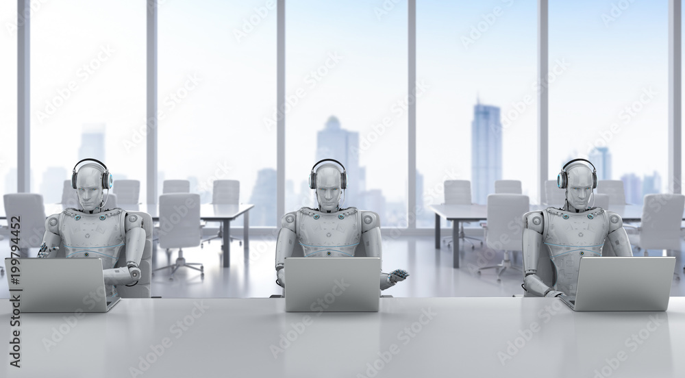 Poster robot call center