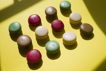 macarons on purple background