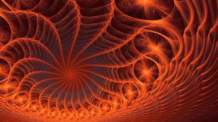 Obraz premium Spiralen und Blasen - Orange