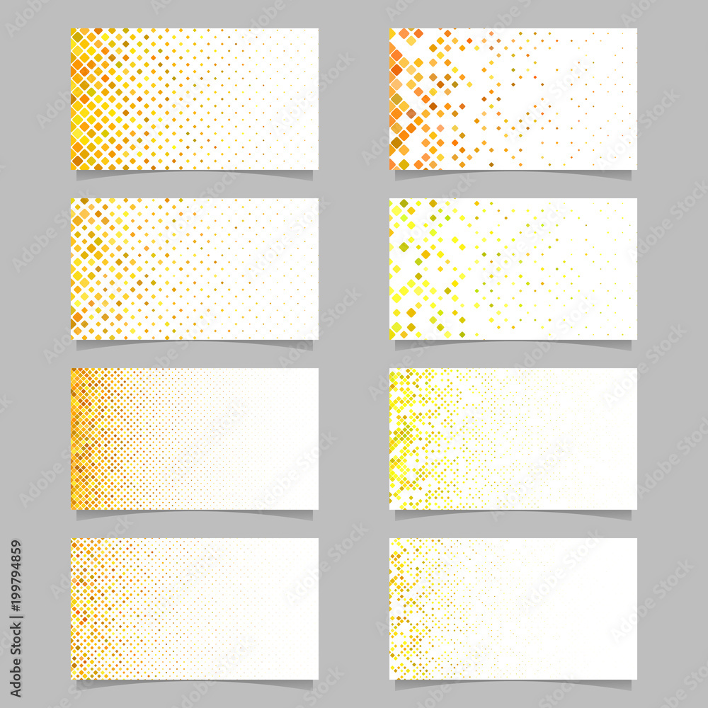 Poster abstract rounded square pattern business card template set