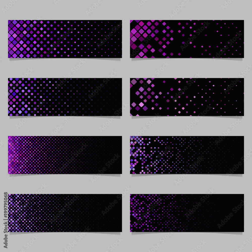 Poster abstract geometric diagonal rounded square pattern banner background template set