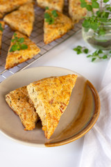homemade fresh baked ham cheese scones