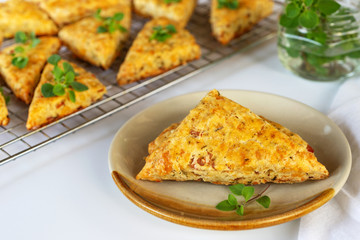 breakfast and brunch homemade fresh baked ham cheese scones