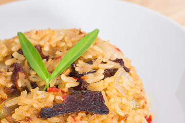 Fish fried rice. Thai food.