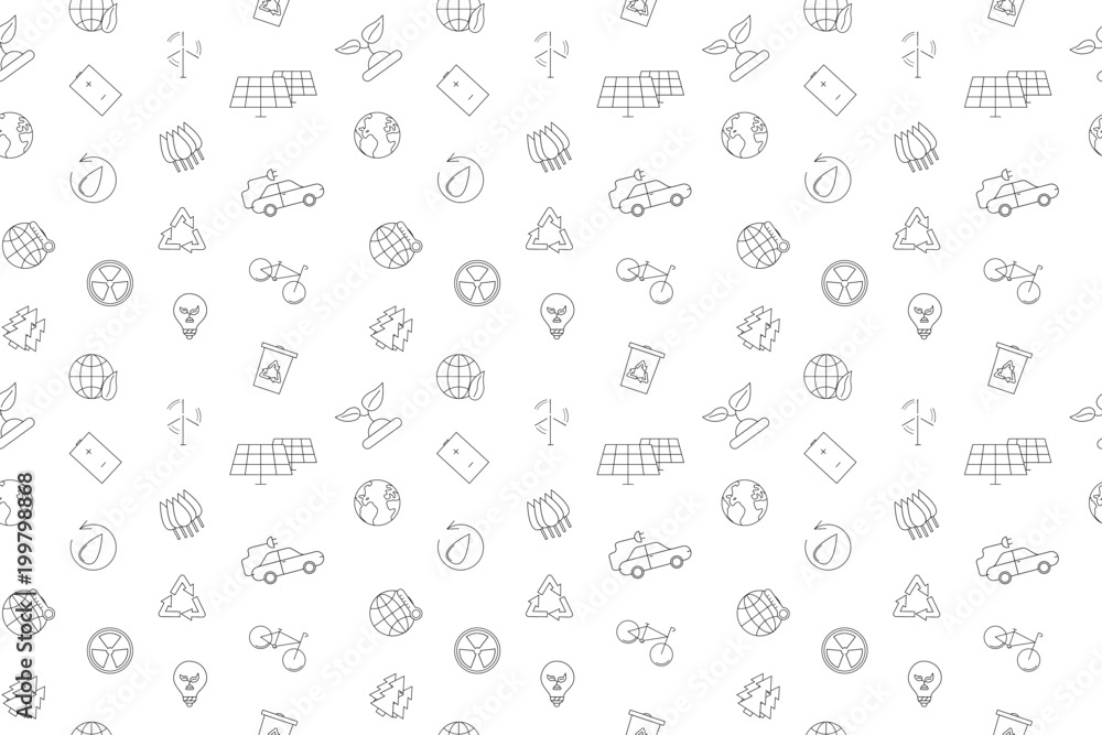 Sticker vector eco pattern. eco seamless background