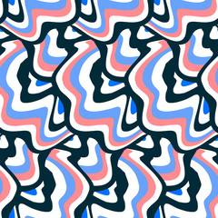 Vector hippie seamless pattern