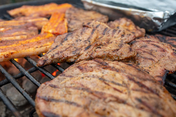 Sommer Zeit - Grillzeit Schweinenackensteaks und Bauchfleich