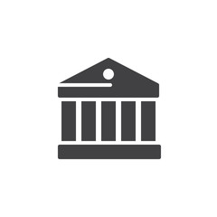 Bank building vector icon. filled flat sign for mobile concept and web design. simple solid icon. Symbol, logo illustration. Pixel perfect vector graphics