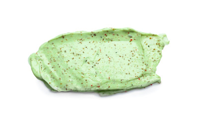 Naklejka premium Sample of natural scrub on white background