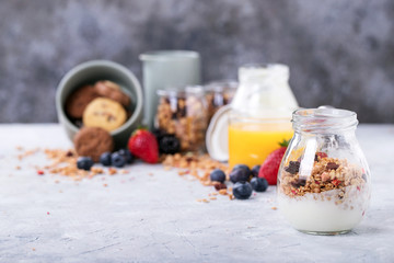 Homemade granola breakfast