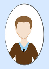 Male avatar or pictogram for social networks. Modern flat colorful style.
