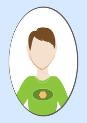 Male avatar or pictogram for social networks. Modern flat colorful style.