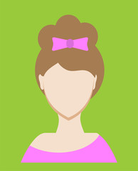 Female avatar or pictogram for social networks. Modern flat colorful style.