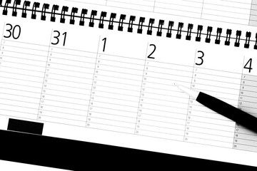 Monatsende auf einem Tischkalender