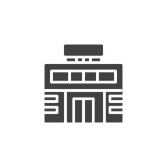 Fototapeta premium Financial building vector icon. filled flat sign for mobile concept and web design. Bank simple solid icon. Symbol, logo illustration. Pixel perfect vector graphics