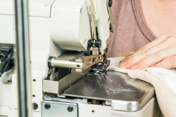 Naklejka premium Sewing, sewing on the sewing machine, sewing accessories