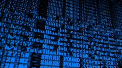 Mining Cryptocurrency process program on display PC. Using Software. Share Found.