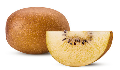 Yellow gold kiwi fruit and slice