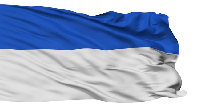 Stadtlohn flag, city of Germany, realistic animation isolated on white seamless loop - 10 seconds long (alpha channel is included)