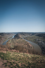 River bend and a village