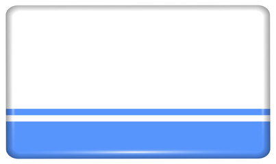 Flags Altai Republic in the form of a magnet on refrigerator with reflections light.