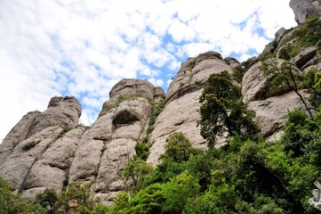 Fototapeta na wymiar The Montserrat mountain with strange weathered rocks. Catalonia, Spain.