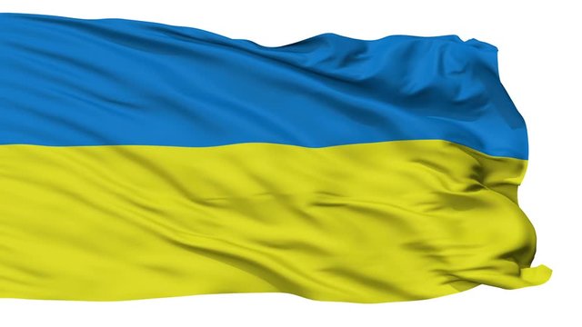 Usingen flag, city of Germany, realistic animation isolated on white seamless loop - 10 seconds long (alpha channel is included)
