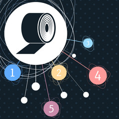 Obraz premium Toilet paper icon with the background to the point and infographic style.