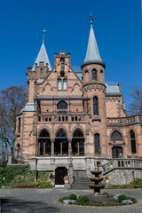 Fototapeta na wymiar Hirschburg Mansion Bonn Germany Siebengebirge Blue Sky Travel