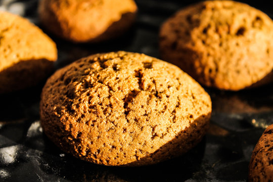 Cookies on a baking sheet in the oven