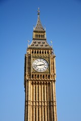 Fototapeta na wymiar Close up of the clock face of Big Ben in Westminster, London, UK.