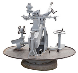 old anti-aircraft cannon on white
