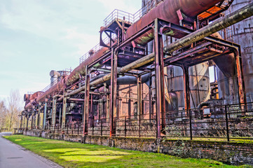 Fototapeta premium Old and rotten industrial facilities
