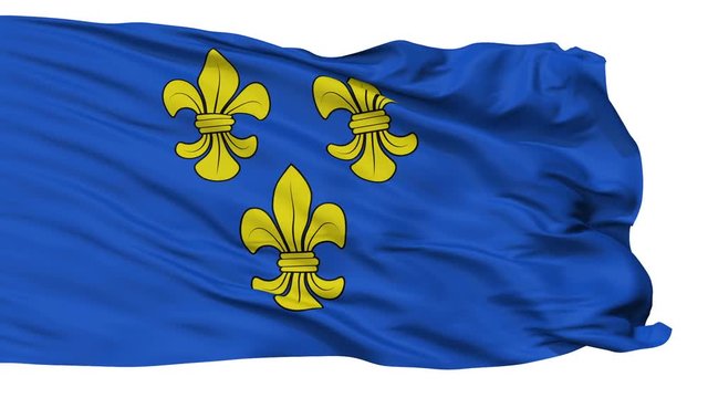 Wiesbaden flag, city of Germany, realistic animation isolated on white seamless loop - 10 seconds long (alpha channel is included)