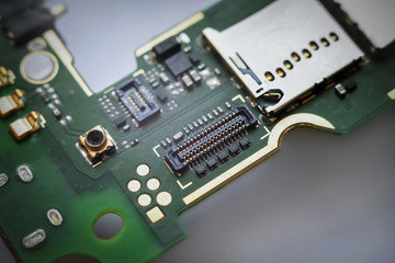 macro view of electronic circuit Board
