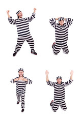 Prison inmate isolated on the white background