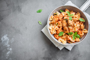 Farfalle pasta with chicken