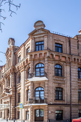 Naklejka premium red-brick dwelling house