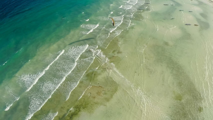 Kitesurfing on the coast of the Philippines. Aerial views 5.