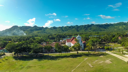 Fototapeta na wymiar Aerial View Pablacio city. Anda. Bohol. Filipino nature.