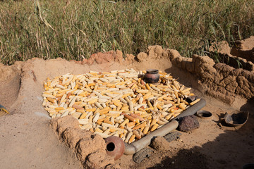 corn in village in Burkina Faso