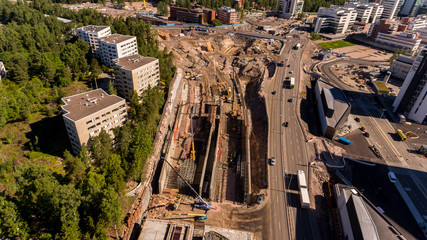 Construction of Kehä I in Keilaniemi