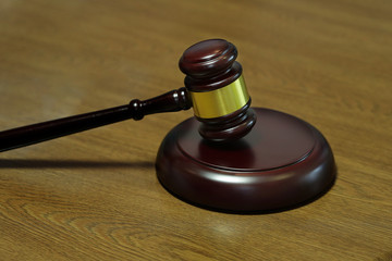 judge gavel on wooden background