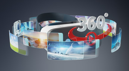 Virtual reality glasses technology illustration 3D rendering