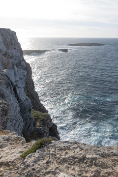 Cliff at the Cape of Cavalleria, Menorca, Balearic Islands, Spain