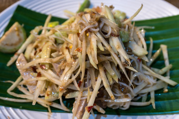 Papaya Spicy salad Thai street food most hits