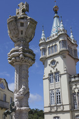 Fototapeta na wymiar Sintra City Hall with cross